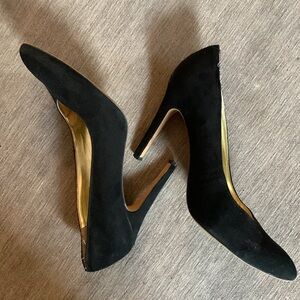 BCBGeneration black suede pointy heels.